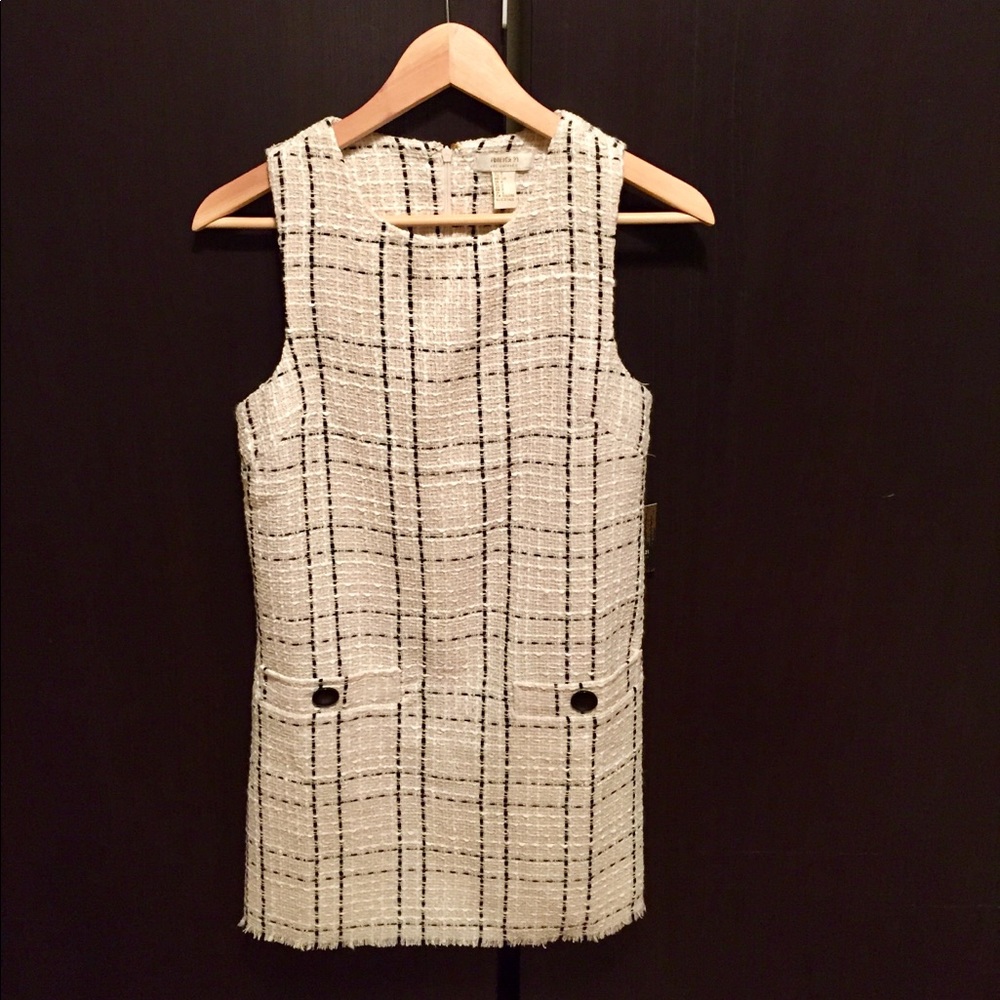 Creme and black Forever 21 tweed mini dress. NWT